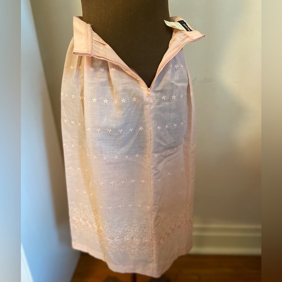 Vintage light pink/peach a-line embroidered skirt - Picture 6 of 10